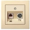 Antenos ir kompiuterio lizdas LIREGUS EPSILON, smėlio spalva