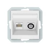 TV SAT ir kompiuterio (RJ45) lizdas QR1000, be rėmelio, baltos matinės sp.