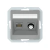 TV SAT ir kompiuterio (RJ45) lizdas QR1000, be rėmelio, baltos matinės sp.