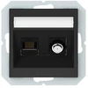 TV SAT ir kompiuterio (RJ45) lizdas QR1000, be rėmelio, baltos matinės sp.