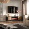 Laikiklis Halmar Cama Meble Spintelė - MERCI RTV 180 x 40 x 53.5 cm Juoda/Ąžuolo artisan