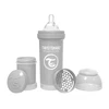 TwistShake buteliukas nuo pilvo dieglių 260ml, spenelis M 2m PASTEL Pilkas