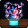 Upominki_Pl 3D LED naktinė lempa su vardu Fairy Tale Lilo ir Stitch Angel mergaitei