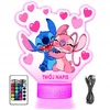 Upominki_Pl 3D LED naktinė lempa su vardu Fairy Tale Lilo ir Stitch Angel mergaitei