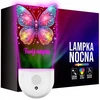 Upominki_Pl Lampka Nocna LED dla Dziecka KOLOROWY MOTYL kontaktu gniazdka CZUJNIK
