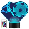 Upominki_Pl LED NAKTINIS LEMPAS Futbolo segtukai 3D + NUOTOLINIO PULTAS, dovana vaikui GIMTADIENIO