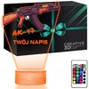 Upominki_Pl Naktinė lempa LED 3D KARABIN BROŃ Karabinek AK-47 prezent dziecka URODZINY