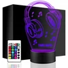 Upominki_Pl Naktinė lempa LED Ausinės MUZYKA 3D + Pultas prezent URODZINY statuetka
