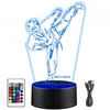 Upominki_Pl Naktinė lempa LED KARATEKA KARATE WALKI 3D Pultas prezent URODZINY statuetka