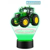 Upominki_Pl Naktinė lempa LED Traktor John Deere 3D + Pultas prezent dziecka URODZINY