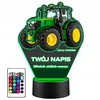 Upominki_Pl Naktinė lempa LED Traktor John Deere 3D + Pultas prezent dziecka URODZINY