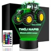 Upominki_Pl Naktinė lempa LED Traktor John Deere 3D + Pultas prezent dziecka URODZINY