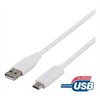 USB 2.0 kabelis, C tipas - A tipas, 0,25 m, baltas DELTACO / USBC-1007