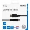 USB-B 2.0 kabelis DELTACO tinkamas spausdintuvams, 2m juodas / USB-218S-K / R00140005