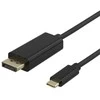 USB-C - DisplayPort kabelisDELTACO 4K UHD, paauksuotos jungtys, 2m, juodas / USBC-DP200-K / R00140015