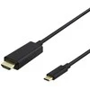 USB-C - HDMI cable DELTACO 4K UHD, auksinis plated, 1m, juodas / USBC-HDMI1010-K / R00140019