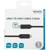 USB-C į USB-C laidas, 1m, 60W 3A, USB 3.1 Gen, E-Marker DELTACO juodas / USBC-1054M
