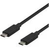 USB-C kabelis DELTACO 0.25m, USB 3.1 Gen 2, 10 Gbps, 60W, juodas / USBC-1120
