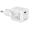 USB-C mini sieninis įkroviklis DELTACO 1x USB-C, PD 20 W, baltas / USBC-AC150