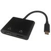 USB-C MST jungčių stotelė DELTACO 2x 4K/60Hz, HDMI + DP, juoda, 0,1m / USBC-HDDP