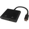 USB-C MST jungčių stotelė DELTACO 2x 4K/60Hz, DP x 2, juoda, 0,1m / USBC-2DP