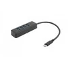 USB-C hub DELTACO, 5 Gbps, 4x USB-A, slim, juodas / USBC-HUB202 / 1902427