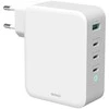 USB-C sieninis įkroviklis DELTACO 1x USB-A, 3x USB-C, bendra galia 130 W, balta / USBC-GAN04