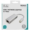 USB-C tinklo adapteris DELTACO, 2,5G, aliuminis / USBC-GIGA6