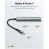 „Goobay Slim“ 4 prievadų USB šakotuvas, USB-C į USB-C/USB-A, 5 Gb/s | 76562