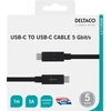 USB kabelis D-FRUIT DF440C, C-USB-C, 1 m, pilkos sp.