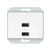 USB maitinimo lizdas QR1000, 2 vietų, 5V DC 3,4 A b/r, baltos sp.