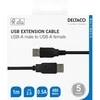 USB prailginimo kabelis DELTACO USB-A male - USB-A female, 1m, juodas / USB2-15S-K / R00140004