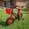 Vaikiškas dviratis 12 colių SpiderMan Side Wheels vandens butelis raudonas juodas
