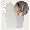 Vaikiškų paklodžių komplektas su guma Lionelo Bamboo Sheet Off Baltas Pilkas, 70x28 cm, 2 dalių