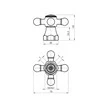 Vandens maišytuvo rankena Cross Rubineta 7x7mm raudona