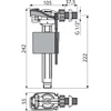 Vandens prileidimo mechanizmas ALCAPLAST A15, šoninis, 1/2