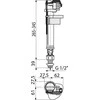 WC prileidimo mechanizmas AlcaPlast, apatinio pajungimo 1/2