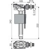 Vandens prileidimo mechanizmas ALCAPLAST A15, šoninis, 1/2