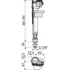 WC prileidimo mechanizmas AlcaPlast, apatinio pajungimo 3/8