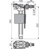 Vandens prileidimo mechanizmas ALCAPLAST A15, šoninis, 3/8