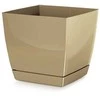 Prosperplast Dekoratyvinis gėlių vazonas su padėklu Coubi Square P 24x24x22cm plastik./švies.rudas
