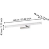 Veidrodžių LED šviestuvas EGLO VADUMI, IP44, 11 W, 4000 K, 1350 lm, chromo sp., 60 cm