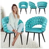 Velaco Velvet Atria Mint Chair with Juodas Legs