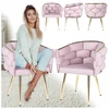 Velaco Velvet Glamour fotelis Borneo pudrinės rožės, auksinės kojos