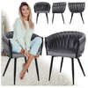 Velaco Velvetinis valgomojo krėslas su juodomis kojomis