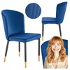 Veliūrinė kėdė svetainei Glamour Navy Mėlyna Juodas Gold Legs K446 Halmar