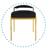Monovo Velvet Glamour kėdė valgomajam, virtuvės svetainei, Juodas Velvet, Gold TOKIO