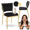 Monovo Velvet Glamour kėdė valgomajam, virtuvės svetainei, Juodas Velvet, Gold TOKIO