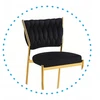 Monovo Velvet Glamour kėdė valgomajam, virtuvės svetainei, Juodas Velvet, Gold TOKIO