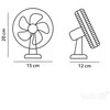 Bikuvalt 6W stalinis ventiliatorius su baterija VIENTO CLIP, baltas, 3 greičių